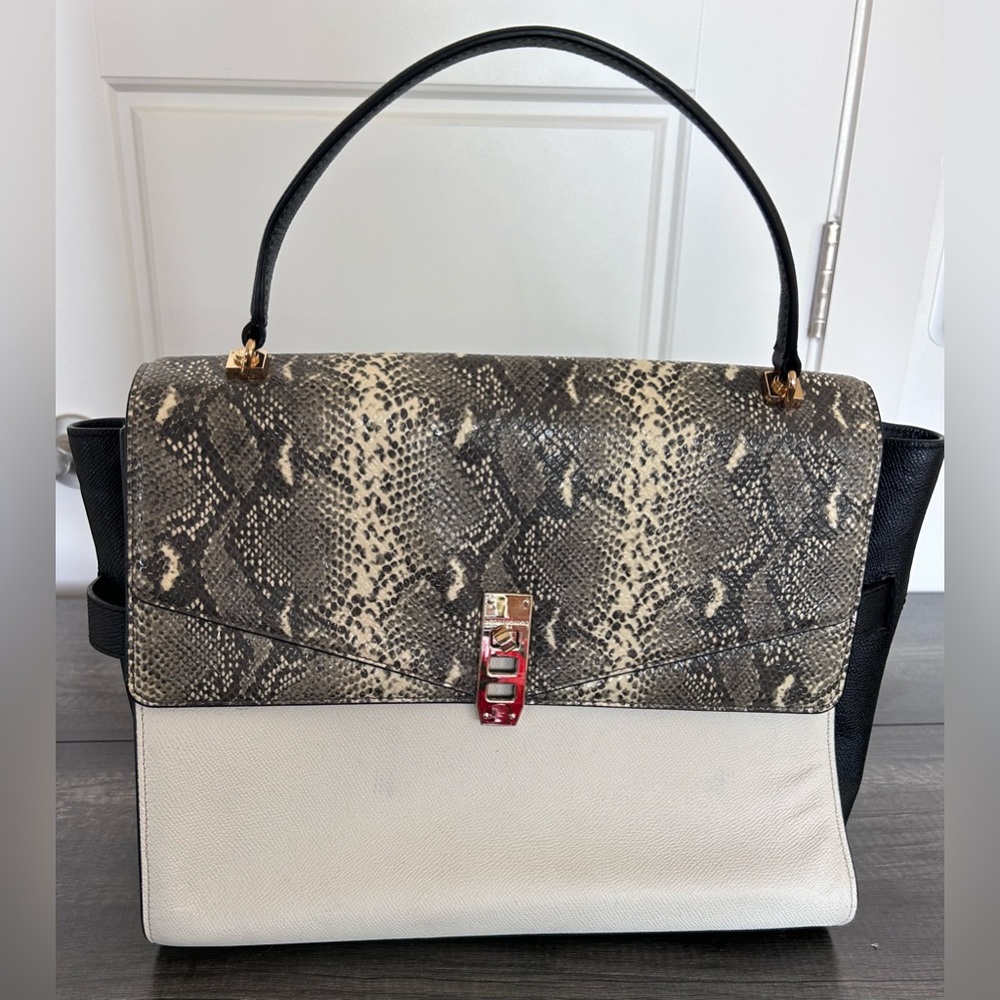 Henri Bendel Snake Print Satchel Handbag